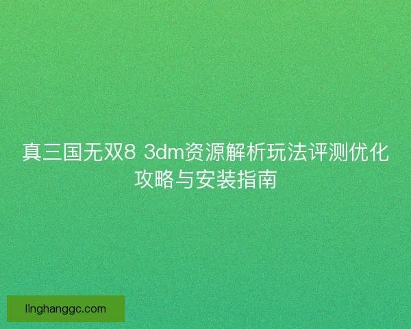 真三国无双8 3dm资源解析玩法评测优化攻略与安装指南
