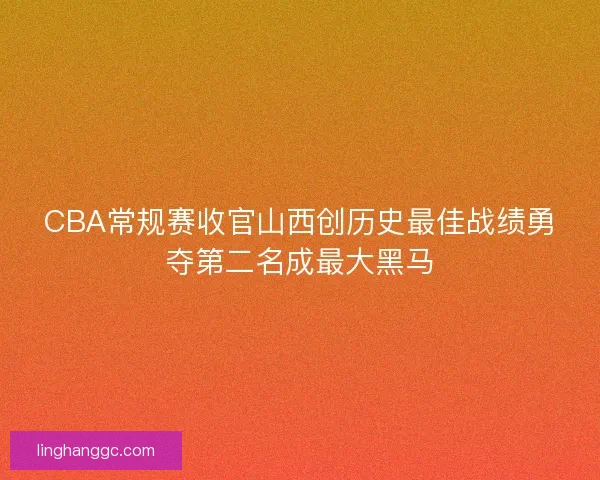 CBA常规赛收官山西创历史最佳战绩勇夺第二名成最大黑马 CBA常规赛收官山西创历史最佳战绩勇夺第二名成最大黑马