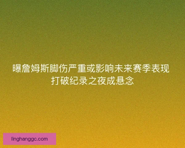 曝詹姆斯脚伤严重或影响未来赛季表现 打破纪录之夜成悬念 曝詹姆斯脚伤严重或影响未来赛季表现 打破纪录之夜成悬念